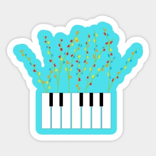 Piano Keybords Flowering Sticker